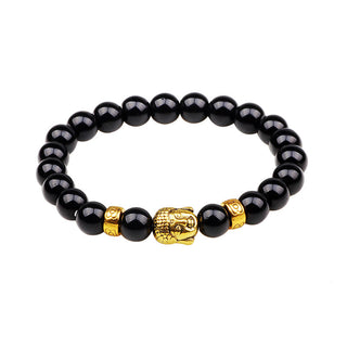 Buddha Gift Natural Black Onyx Fortune Bracelet