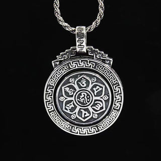 Buddha Gift Tibetan Om Mani Padme Hum Double Dorje Vajra Rotatable Purity Peace Necklace Pendant