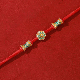 Buddha Gift Dunhuang 925 Sterling Silver Lotus Drum New Beginning Red Rope Bracelet