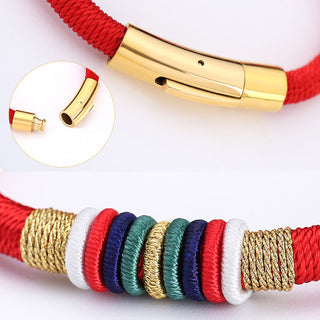 Buddha Gift Tibetan Handmade Colorful King Kong Knot Five Elements Luck Braid String Bracelet