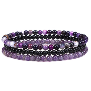 Buddha Gift 3Pcs Natural Crystal Stone Inner Peace Spiritual Bracelet