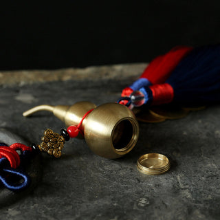 Buddha Gift Feng Shui Wu Lou Gourd Ancient Chinese Coins  Wealth Car Hanging Decoration