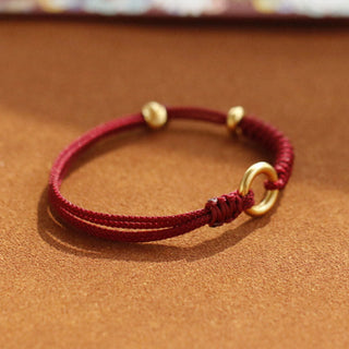 Buddha Gift Alloy Peace Buckle Luck Red String Bracelet