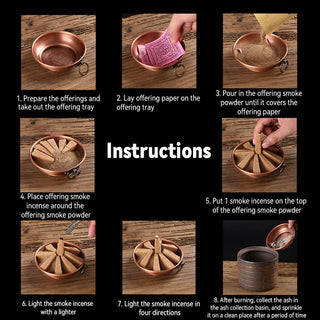 Buddha Gift Small Copper Prayer Altar Portable Burning Holder Incense Sage Smudging Rituals Use Items