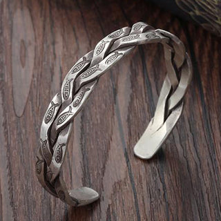 Buddha Gift Koi Fish Twisted Design Luck Wealth Cuff Bracelet Bangle