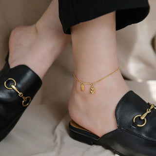 Buddha Gift 18k Gold Lucky Gourd Design Wealth Buckle Anklet