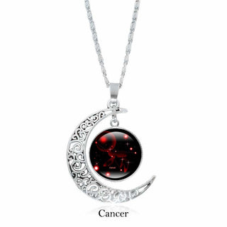 Buddha Gift 12 Constellations of the Zodiac Moon Protection Necklace Chain Pendant