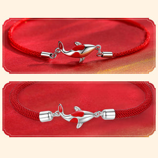 Buddha Gift Koi Fish Luck Wealth Braided Chain Couple Bracelet
