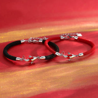 Buddha Gift Koi Fish Luck Wealth Braided Chain Couple Bracelet