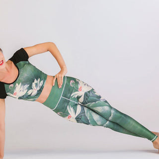Buddha Gift 2Pcs Lotus Phoenix Spring Flowers Peacock Print Top Pants Sports Fitness Yoga Women's Yoga Sets