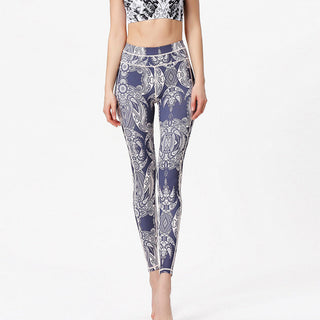Buddha Gift Flowers Leaves Print Pants Sports Fitness Yoga Leggings Women's Yoga Pants