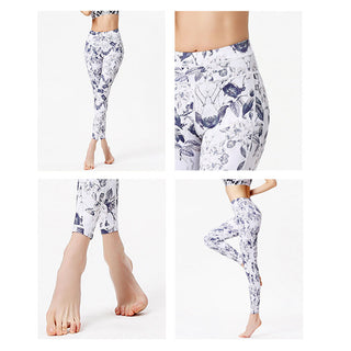 Buddha Gift Flowers Leaves Print Pants Sports Fitness Yoga Leggings Women's Yoga Pants