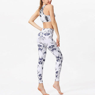 Buddha Gift Flowers Leaves Print Pants Sports Fitness Yoga Leggings Women's Yoga Pants