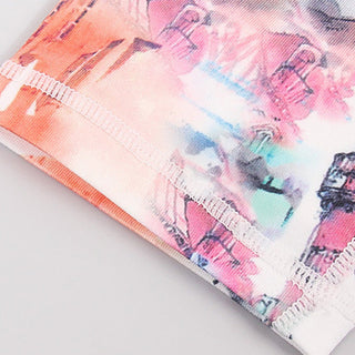 Buddha Gift Pink Flower White Colorful Ink White Print Leggings Sports Fitness Yoga Women's Pants