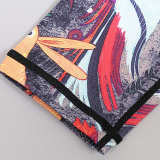 Buddha Gift Red Blue Peacock Feather Print Pants Sports Fitness Yoga Leggings Women's Yoga Pants