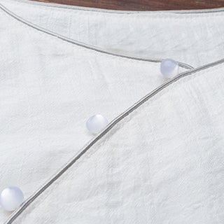 Buddha Gift 2Pcs Simple Design White Top Pants Meditation Yoga Zen Tai Chi Cotton Linen Clothing Women's Set