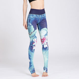 Buddha Gift Lotus Flower Print Design Pants Sports Fitness Yoga Leggings Women's Yoga Pants