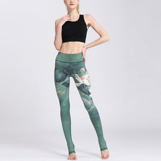 Buddha Gift Lotus Flower Print Design Pants Sports Fitness Yoga Leggings Women's Yoga Pants