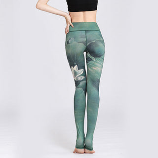 Buddha Gift Lotus Flower Print Design Pants Sports Fitness Yoga Leggings Women's Yoga Pants