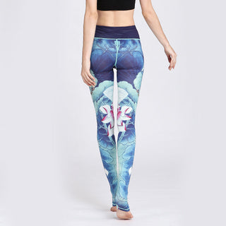 Buddha Gift Lotus Flower Print Design Pants Sports Fitness Yoga Leggings Women's Yoga Pants