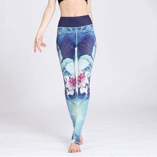 Buddha Gift Lotus Flower Print Design Pants Sports Fitness Yoga Leggings Women's Yoga Pants