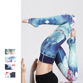Buddha Gift Lotus Flower Print Design Pants Sports Fitness Yoga Leggings Women's Yoga Pants