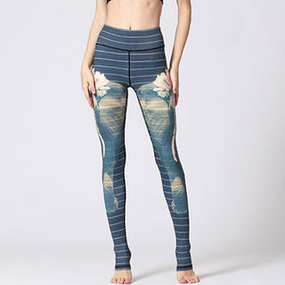 Buddha Gift Lotus Flower Floral Print Design Pants Sports Fitness Yoga Leggings Women's Yoga Pants