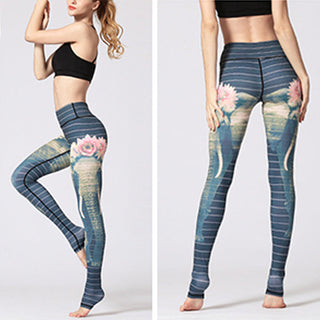 Buddha Gift Lotus Flower Floral Print Design Pants Sports Fitness Yoga Leggings Women's Yoga Pants