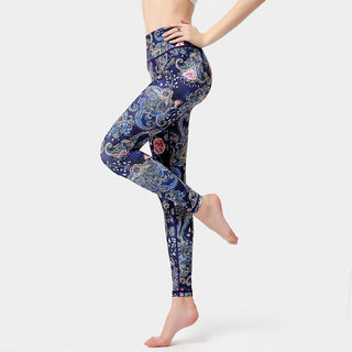 Buddha Gift Flowers Leaves Birds Print Pants Sports Fitness Yoga Dance Leggings Women's Yoga Pants