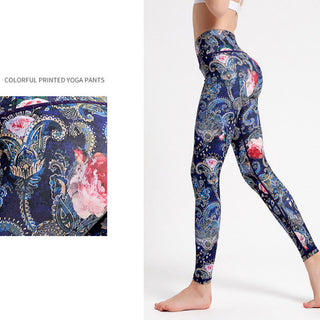 Buddha Gift Flowers Leaves Birds Print Pants Sports Fitness Yoga Dance Leggings Women's Yoga Pants
