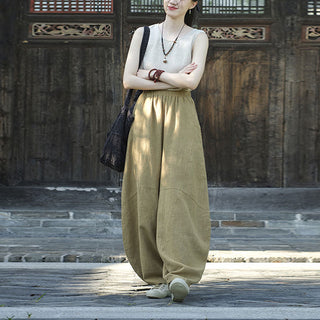 Buddha Gift Cotton Linen Pants Harem Trousers Loose Zen Yoga Tai Chi Women's Pants