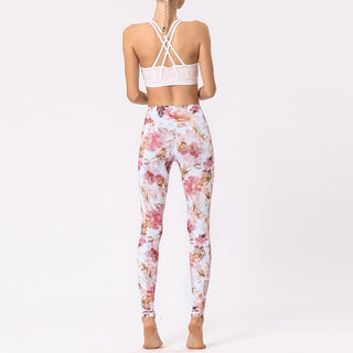 Buddha Gift Multicolored Print Flowers Pants Sports Exercise Fitness High Waist Leggings Women's Yoga Pants