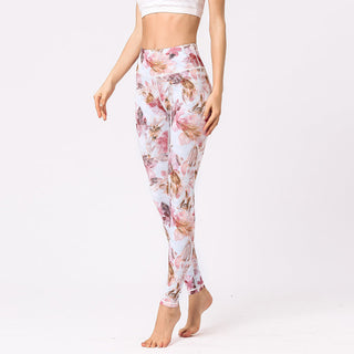 Buddha Gift Multicolored Print Flowers Pants Sports Exercise Fitness High Waist Leggings Women's Yoga Pants