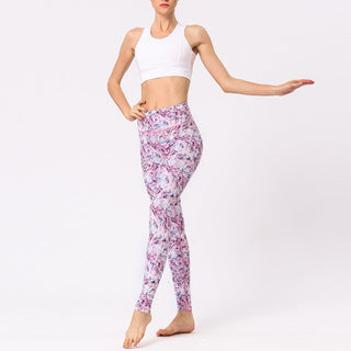 Buddha Gift Multicolored Print Flowers Pants Sports Exercise Fitness High Waist Leggings Women's Yoga Pants