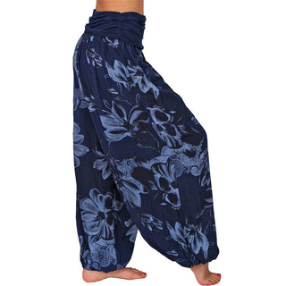 Buddha Gift Flower Leaves Pattern Loose Harem Trousers Women's Yoga Pants