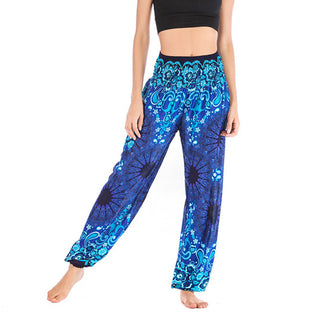 Buddha Gift Geometric Mandala Pattern Loose Harem Trousers High Waist Women's Yoga Pants