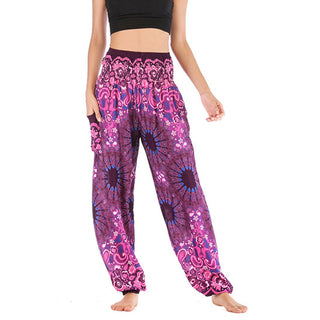 Buddha Gift Geometric Mandala Pattern Loose Harem Trousers High Waist Women's Yoga Pants