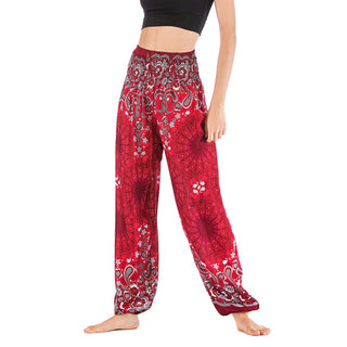 Buddha Gift Geometric Mandala Pattern Loose Harem Trousers High Waist Women's Yoga Pants