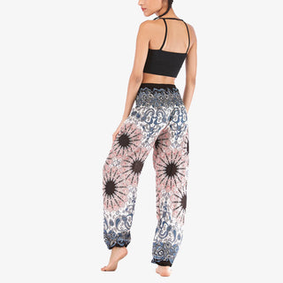Buddha Gift Geometric Mandala Pattern Loose Harem Trousers High Waist Women's Yoga Pants