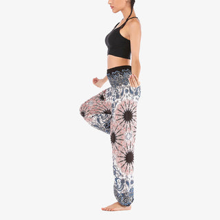 Buddha Gift Geometric Mandala Pattern Loose Harem Trousers High Waist Women's Yoga Pants