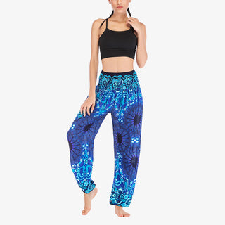 Buddha Gift Geometric Mandala Pattern Loose Harem Trousers High Waist Women's Yoga Pants