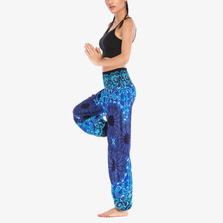 Buddha Gift Geometric Mandala Pattern Loose Harem Trousers High Waist Women's Yoga Pants
