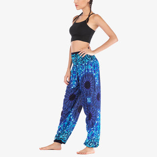 Buddha Gift Geometric Mandala Pattern Loose Harem Trousers High Waist Women's Yoga Pants