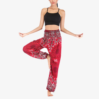 Buddha Gift Geometric Mandala Pattern Loose Harem Trousers High Waist Women's Yoga Pants