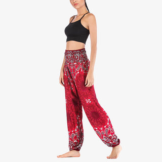 Buddha Gift Geometric Mandala Pattern Loose Harem Trousers High Waist Women's Yoga Pants