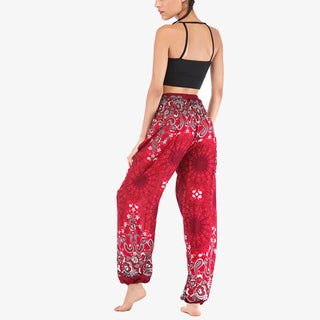 Buddha Gift Geometric Mandala Pattern Loose Harem Trousers High Waist Women's Yoga Pants