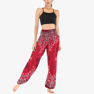 Buddha Gift Geometric Mandala Pattern Loose Harem Trousers High Waist Women's Yoga Pants