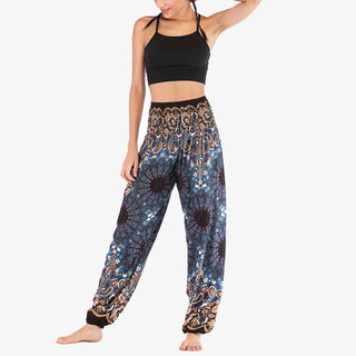 Buddha Gift Geometric Mandala Pattern Loose Harem Trousers High Waist Women's Yoga Pants