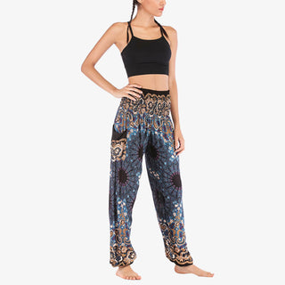Buddha Gift Geometric Mandala Pattern Loose Harem Trousers High Waist Women's Yoga Pants