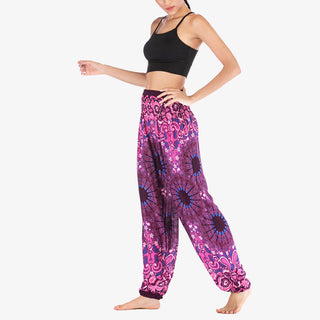 Buddha Gift Geometric Mandala Pattern Loose Harem Trousers High Waist Women's Yoga Pants